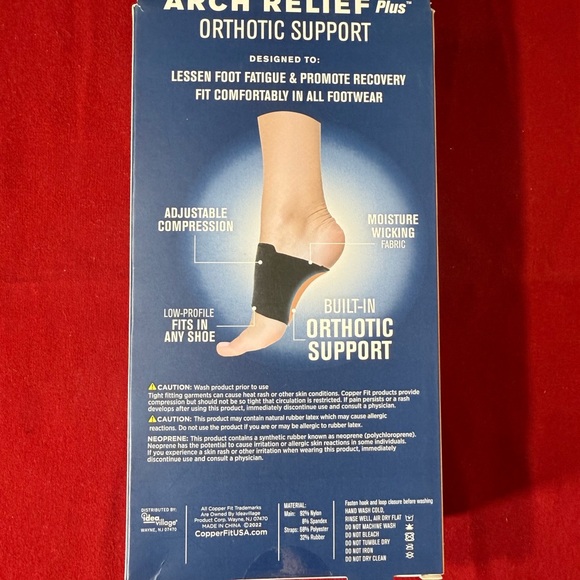 COPPER FIT Arch Relief Plus Built-In Orthotic Support - Black - Picture 2 of 2